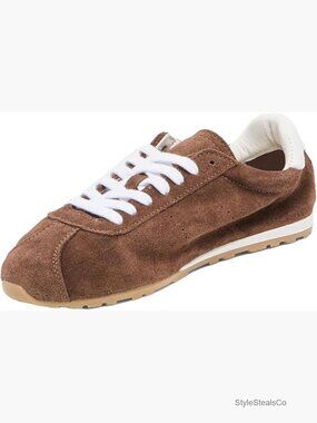 Women's Fashion Sneakers Comfortable Almond Toe Non Slip Lace-Up Walking Shoes